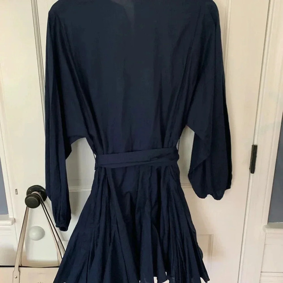 Rhode Emma A-Line Navy Crew Neck Mini Dress Size XS Jeweled Buttons - Picture 10 of 11